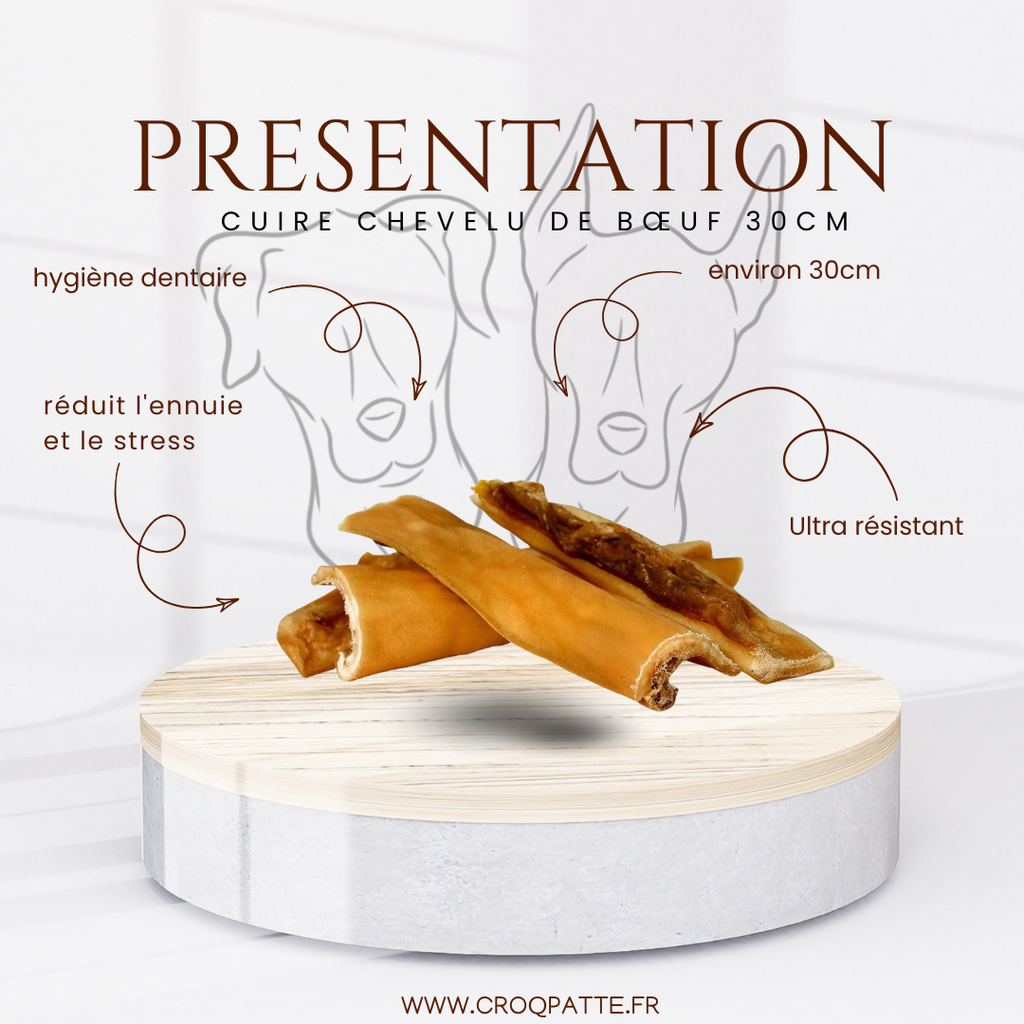 Cuire chevelu de bœuf 30cm